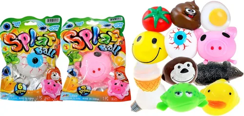JA-RU Pelotas antiansiedad esponjosas (2 bolas surtidas) juguetes sensoriales divertidos para niños y adultos, juguetes sensoriales para aliviar el