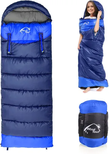 Miniatura 11 de Saco de dormir de 0 grados para adultos, compacto, ligero, para clima frío, para 2-3 estaciones, camping, mochilero, se adapta a 5°F ~ 50°F, 4.3