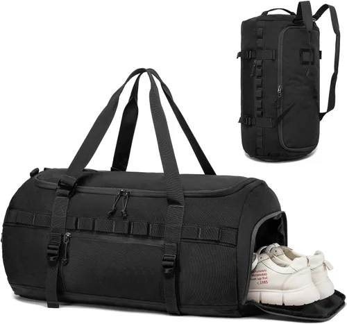 Lyweem Bolsa de viaje para hombres, 60L, bolsa de lona deportiva, de gran tamaño, bolsa de fin de semana, bolsa de noche para mujeres,