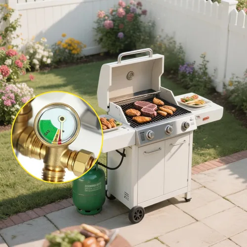 Miniatura 9 de Válvula de medidor de presión de gas de tanque de propano universal, indicador de nivel de tanque de propano Detector de fugas utilizado