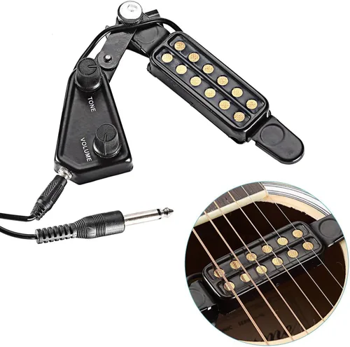 Miniatura 2 de TraderPlus 12 SoundHole - Transductor electroacústico de pastilla para guitarra, Preamplificador magnético para guitarra acústica con control
