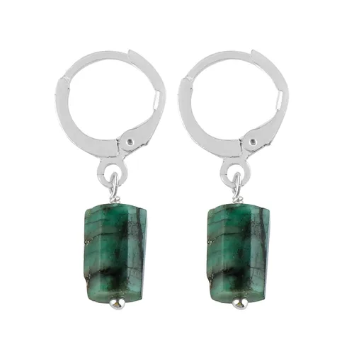 Miniatura 59 de Aretes de aro de cristal afganita natural Piedras afganas de alto grado Aretes chapados en plata Gota lisa Joyas de piedras preciosas hechas