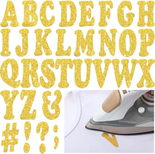 Miniatura 12 de Outus Juego de 279 piezas de letras de terciopelo para planchar de 5 cm en alfabeto A-Z para calcetines de Navidad, adornos para gorras de graduación