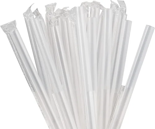 Miniatura 10 de Pajitas de batido negras jumbo extra anchas envueltas individualmente, paquete de 100 unidades, licuado de 0.47 pulgadas, sin BPA, popote de té