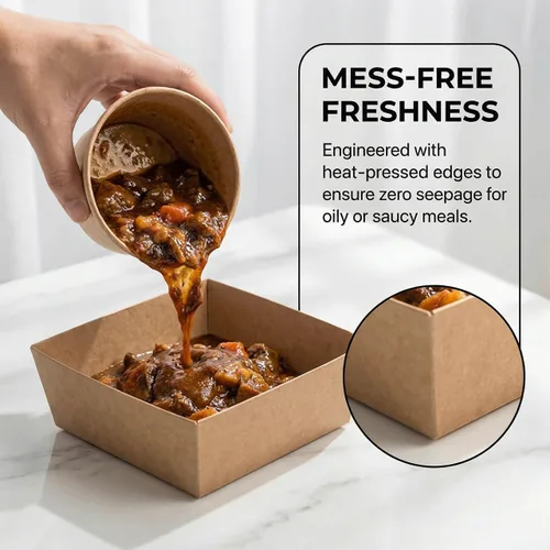 Miniatura 6 de Paquete de 25 cajas de embutidos con tapas transparentes, mini recipientes de papel desechables para alimentos (5 pulgadas), adecuados para postres