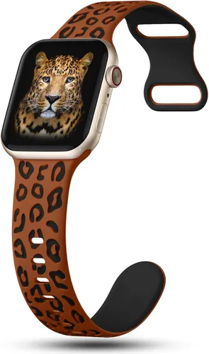 Miniatura 2 de CreateGreat Correas de leopardo grabadas compatibles con Apple Watch Band de 1.575 in 1.614 in 1.496 in 1.654 in 1.732 in 1.772 in 1.811 in 1.929 in