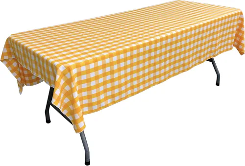 Miniatura 26 de LA Linen Mantel rectangular de poliéster Gingham a cuadros 60 por 84 pulgadas, blanco y verde oscuro