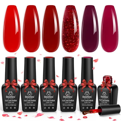 Miniatura 38 de Beetles - Juego de esmaltes de uñas en gel neón, 6 colores, rosado intenso, naranja, amarillo, verde, azul y morado, semipermanentes, uso