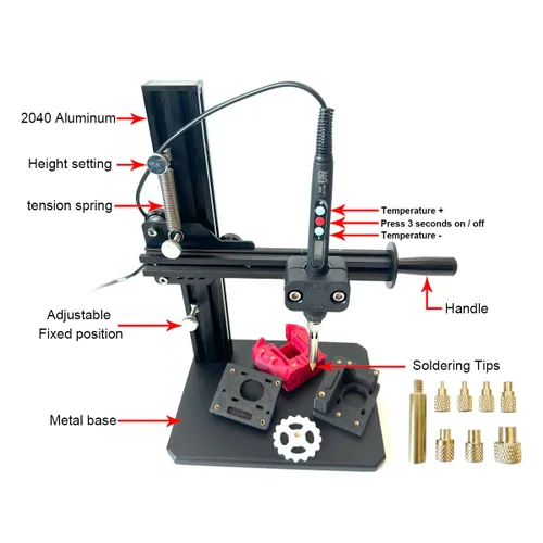 Miniatura 2 de Máquina de Prensado de Calor Vertical 3DZWMAN, Herramienta de Inserción de Conjunto de Calor, Insertos de Latón para Impresión 3D, Punta de ZW12
