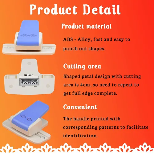 Miniatura 5 de ECOHU Border Punch - Perforador de estampado de flores para álbumes de recortes, tarjetas de boda, decoración y artes de bricolaje