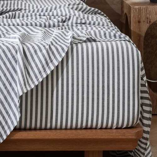 Miniatura 42 de MooMee Sábana bajera ajustable de solo 100% algodón lavado con textura parecida al lino, transpirable, duradera, suave, cómoda, bolsillo profundo