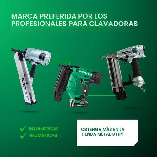 Miniatura 12 de Clavodora estructural Metabo HPT, clavadora neumática de potencia preferida por profesionales y herramienta de marco para pisos, cubiertas de techo