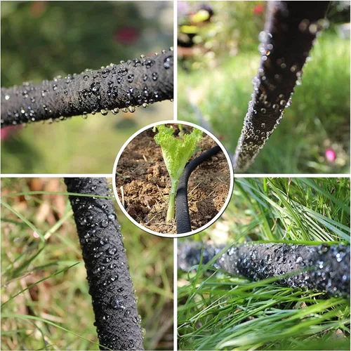 Miniatura 4 de Manguera de remojo de jardín de 10 pies y 1/2 pulgada, mangueras cortas de goteo de goma, resistentes y redondas, mangueras de remojo para árboles