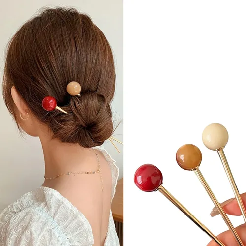 Miniatura 8 de Horquillas francesas para mujer, 3 piezas, elegantes giros, moños y peinados sin daños en el cabello, pin francés de metal en forma de U de gran