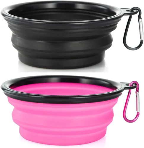 Miniatura 30 de Tazón para Perros Cuencos Plegables para Mascotas, Paquete de 2 Cuencos Plegables de Agua para Perros para Gatos y Perros, Plato Portátil de Verde +