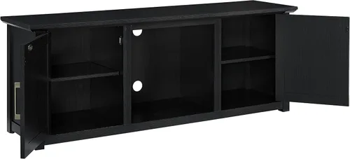 Miniatura 8 de Crosley Furniture Camden Soporte de TV con chimenea de perfil bajo para televisores de más de 65 pulgadas, centro de entretenimiento con estantes