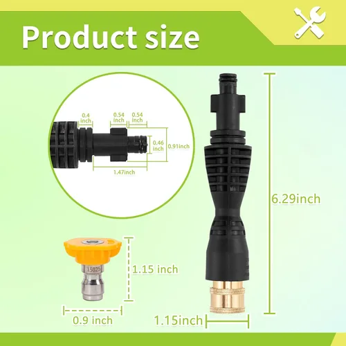 Miniatura 5 de Cañón de espuma FIXFANS con adaptador de repuesto para Portland Husky Ryobi Wide Neck Pressure Washer Snow Foam Lance, Heavy Duty Power Washer