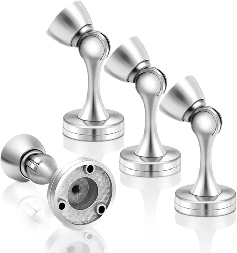 Miniatura 11 de Topes magnéticos para puerta, topes de puerta negros para la parte inferior de la puerta, montaje en pared, protector de pared magnético resistente
