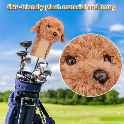 Miniatura 2 de Fundas de Golf Dibujos Cabezas, Fundas para Cabeza de Palo de Golf Labradoodle/Golden Doodle, Protector de Palo de Golf Adorable y Suave