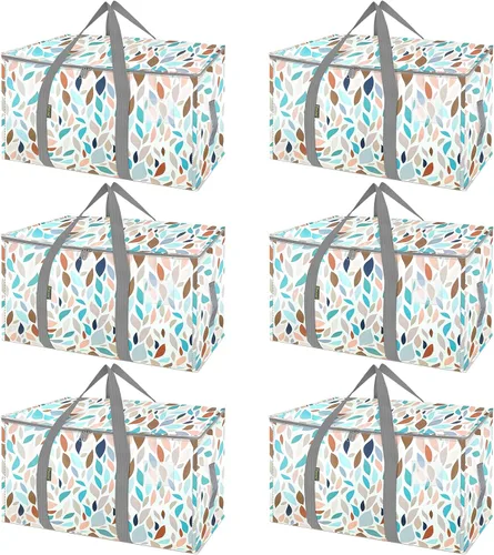 Miniatura 51 de BALEINE Paquete de 2 bolsas de mudanza de gran tamaño con asas reforzadas, bolsa de almacenamiento resistente para ropa, suministros de mudanza
