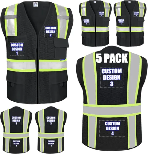 Miniatura 44 de Chalecos de seguridad con logotipo personalizado (S, M, L, XL, 2XL, 3XL, 4XL) Chalecos de seguridad reflectantes de alta visibilidad Clase 2