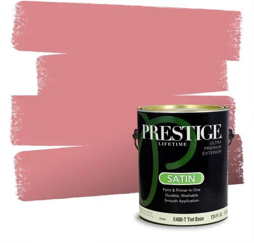 Miniatura 623 de Prestige Paints Pintura exterior e imprimación en uno, 1 galón, plano, coincidencia comparable de Valspar* Amber Rose*