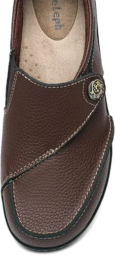 Miniatura 9 de Geoeleph - Mocasines de cuero para mujer, cómodos, planos, para caminar, con cordones, informales