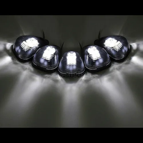 Miniatura 4 de 5 piezas de lentes ahumadas con luces marcadoras LED blancas para techo de cabina, repuesto de lámpara superior de luz de marcha compatible con Ford