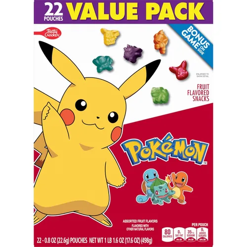 Miniatura 3 de Pokemon - Snacks con sabor a frutas, sin grasa y sin gluten, 17.6 onzas (22 bolsas)