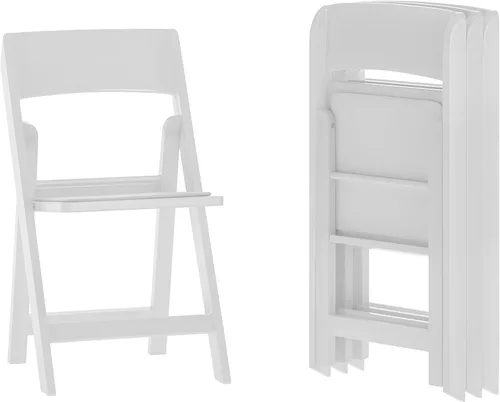 Miniatura 28 de Flash Furniture Hercules Tucker - Silla plegable de resina negra comercial, ligera, asiento extraíble acolchado de vinilo, para uso en interiores