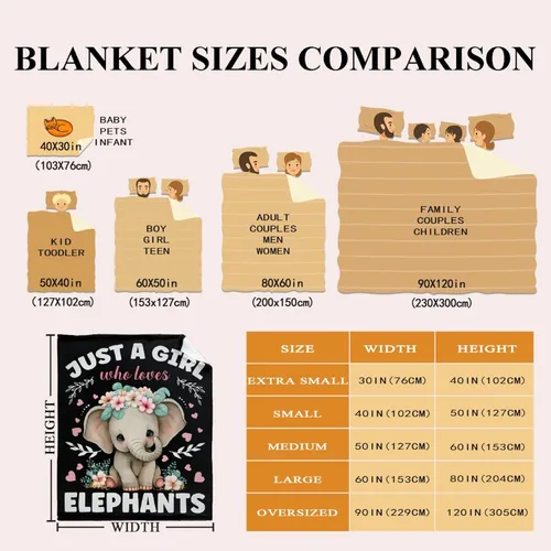 Miniatura 3 de Manta de elefante, regalos de elefante para mujeres y niñas, manta de franela suave, acogedora y ligera para sofá y cama, tamaño XS, 40 x 30
