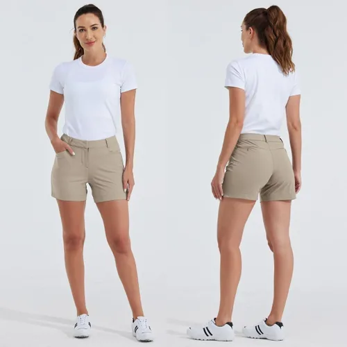 Miniatura 49 de Willit Pantalones cortos de golf de 4.5 pulgadas para mujer, de secado rápido, casuales, con bolsillos, resistentes al agua