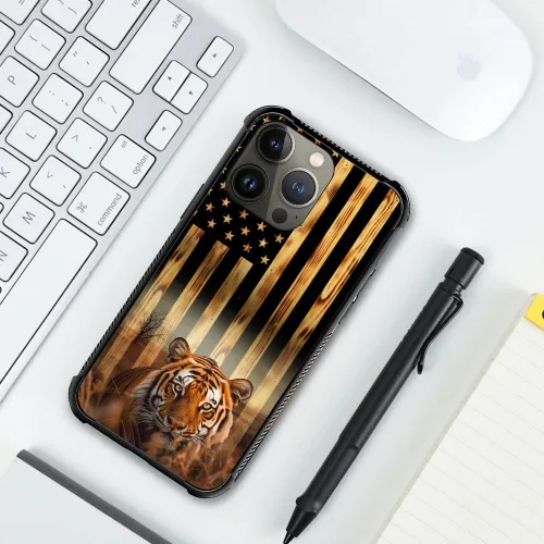 Miniatura 32 de DAIZAG Compatible con iPhone 13 Pro Max, Funda de TPU Protectora Anti-Arañazos Todo En Uno, Fundas para Hombre Mujer - Motivo de Madera Americana