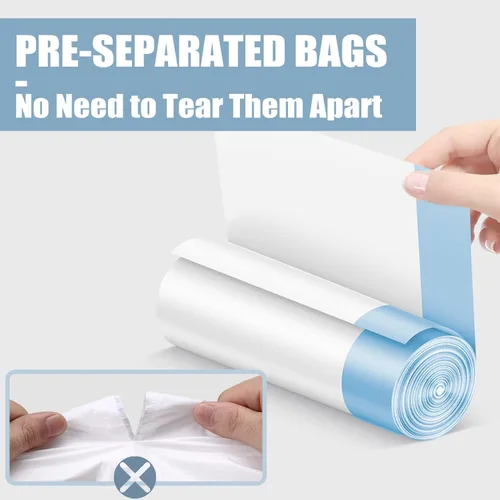 Miniatura 3 de Bolsas de basura pequeñas de 4 galones, bolsa de basura con cordón de 4 galones, bolsas de basura pequeñas de 4 galones sin desgarro, bolsas