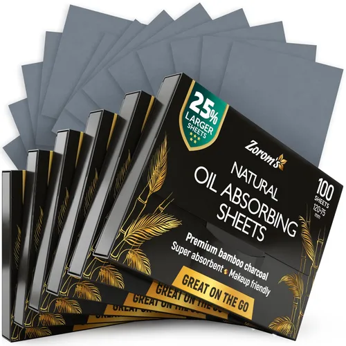 Miniatura 11 de Hojas de secado de aceite natural para cara con carbón de bambú, 25% más grandes, 1 unidad/100 hojas absorbentes de aceite aptas para maquillaje