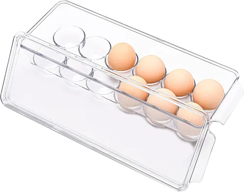 Miniatura 3 de Soporte para 12 huevos para refrigerador, recipiente transparente para nevera, cocina