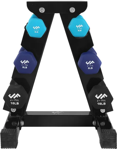 Miniatura 11 de JFIT Dumbbell Pairs or Sets – Neoprene & Vinyl Coated Hand Weights for Home Gym, Strength Training, Aerobics, Cardio Exercise and Fitness
