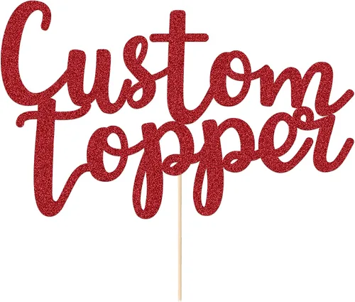 Miniatura 9 de EDSG Decoración personalizada para tartas, decoración personalizada de doble cara con purpurina para tartas con cualquier número de texto, 11 Oro