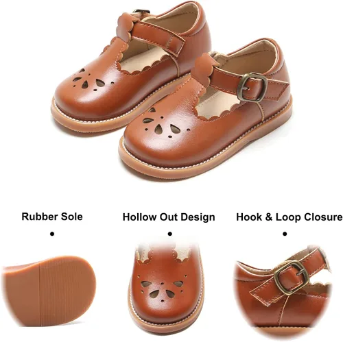 Miniatura 5 de Felix & Flora - Zapatos planos de vestir estilo Mary Jane para niña pequeña, zapatillas de ballet para niña, zapatos para fiestas y escuela