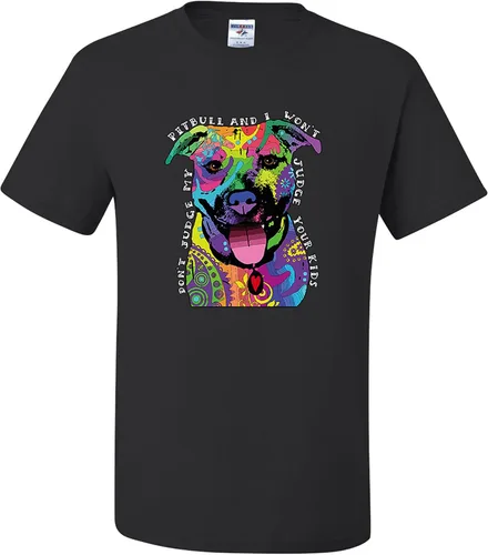 Miniatura 5 de Camisetas divertidas para hombre Don't Judge My Pitbull I Won't Judge Your Kids Púrpura