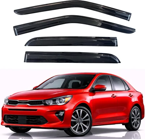 Miniatura 18 de KPY Visor de Ventana Compatible con Hyundai Accent Sedan 2012-2017, Protector de Lluvia de 4 Piezas Deflectores de Ventilación de Ventana Lateral