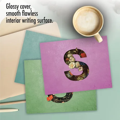 Miniatura 5 de The Best Card Company - 10 cartas iniciales "S" surtidas en blanco, hermosas flores, papeleras personales de 4 x 5.12 pulgadas, paquete variado a