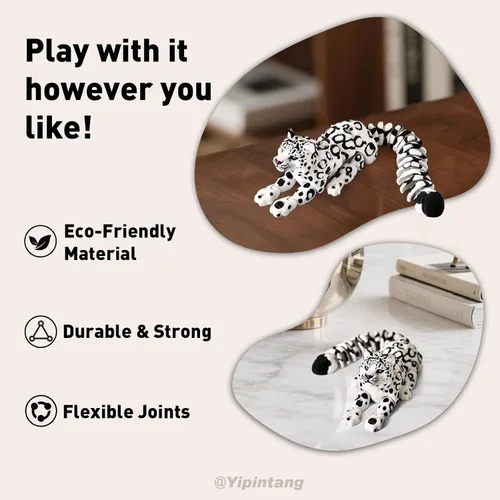 Miniatura 24 de Yipintang Criaturas Impresas en 3D Animales Flexibles - Juego de Animales Fidget de 7 Pulgadas para Decoración de Estantes (Pareja de León Adulto)