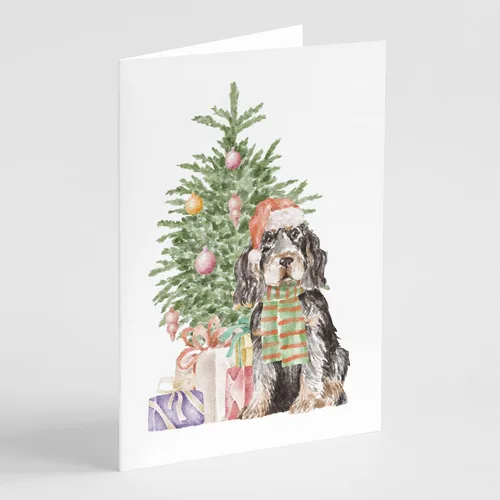 Miniatura 22 de Caroline's Treasures CK8213GCA7P Bulldog, Bulldog Inglés #2 - Tarjetas de felicitación y sobres de árbol de Navidad, paquete de 8 tarjetas en blanco