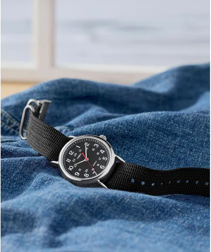 Miniatura 5 de Timex Weekender 38mm Unisex Analog Watch INDIGLO Backlight Adjustable Durable Nylon Fabric Slip Through Strap 24 Hour Time