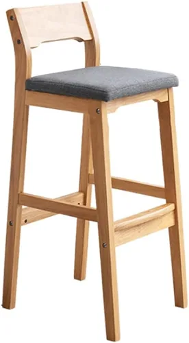 Miniatura 7 de Taburetes de bar de 31 pulgadas, taburetes de bar ergonómicos bien acolchados, patas de madera maciza, con reposapiés, silla de barra de esponja