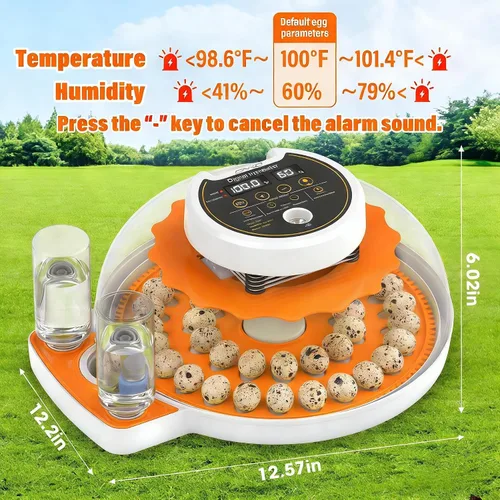 Miniatura 5 de Quail Egg Incubator with Automatic Turner and Humidity Control,Bird Incubator Capable of Hatching 40 Quail Eggs, Poultry Egg Incubators with an