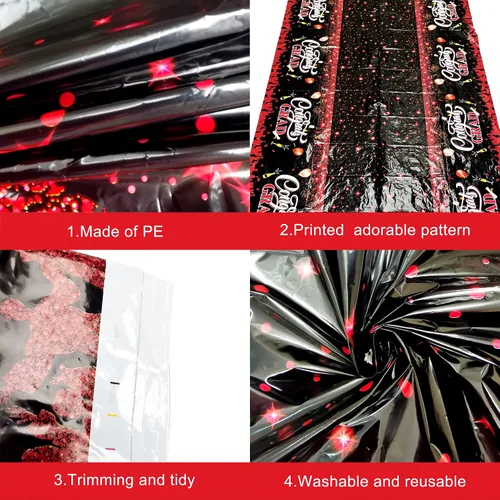 Miniatura 5 de KatchOn Decoraciones de graduación rojas y negras 2026 – XtraLarge 108 x 54 pulgadas, paquete de 3 Mantel de graduación de felicitaciones
