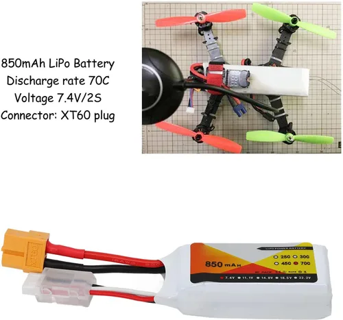 Miniatura 7 de 70C LiPo Batería 2s lipo Alta Tasa de Descarga Profesional Portátil Enchufe 850mah 2S Reemplazo RC Coche LiPo Batería 2S 650mah para RC Toy Store
