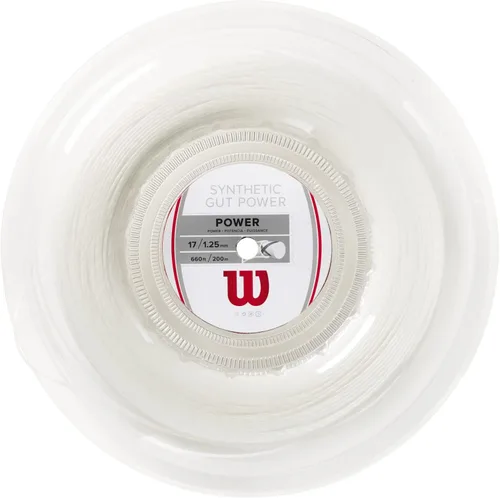 Miniatura 6 de WILSON Synthetic Gut Power - Cordaje para raqueta de tenis, juego y carrete de 200 m, calibre 16 y 17 Negro